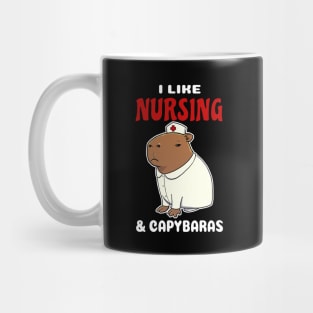 I Like Nursing and Capybaras Cartoon Mug